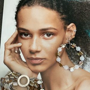 Mother of Pearl statement earrings and bracelet